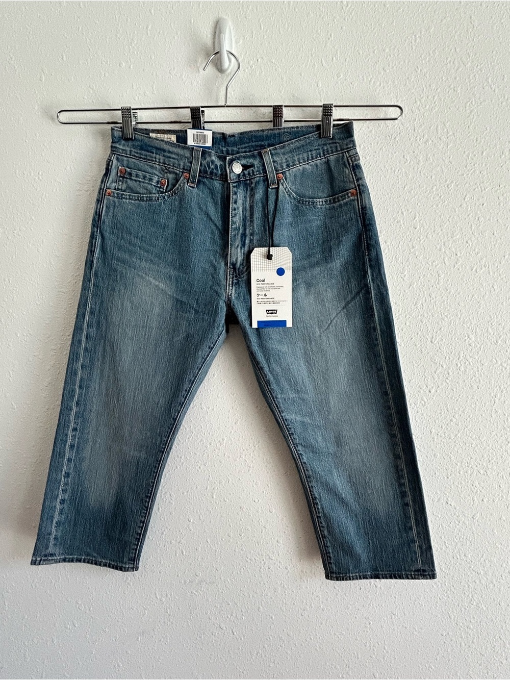 Levi's 505 Cropped Jeans Men's Size 30x20 Blue Denim Stretch Eco Performance